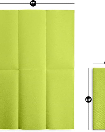 Linen-Feel Kiwi Paper Napkins - Decortive Cloth-Like Disposable Dinner Napkins - Soft And Absorbent Napkins for Thanksgiving, Party, Wedding, Bathroom Or Any Occasion. (Pack of 100)