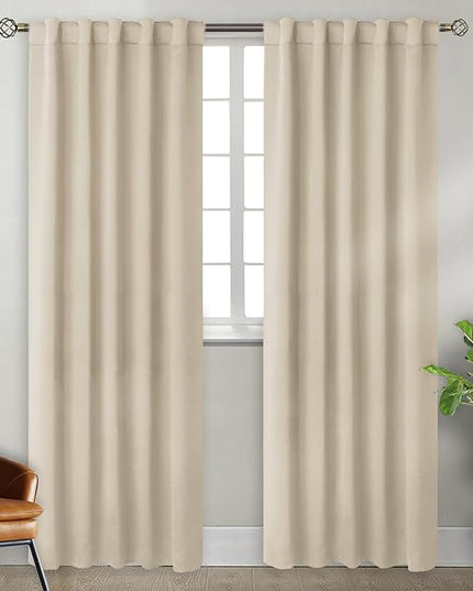 BGment Champagne Blackout Curtains 84 Inches Long - Rod Pocket and Back Tab Thermal Insulated Room Darkening Bedroom Drapes for Living Room, 2 Window Curtain Panels, 42 x 84 Inches,Champagne