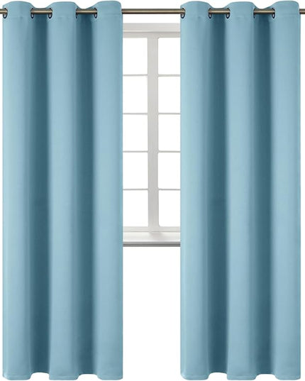 BGment Room Darkening Curtains 84 Inches Long - Grommet Thermal Insulated Drapes Window Treatment Curtains for Bedroom, 2 Panels, 42 x 84 Inch, Greyish Blue