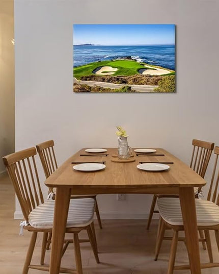 USA California Golf Course Wall Art for Living Room Bedroom Bathroom Home Decorations Golf Course Picture Poster Print on Canvas Modern Artwork Framed Ready to Hang(28''H x 44''W)