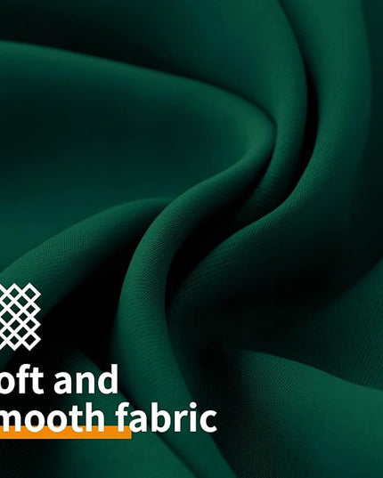 YoungsTex Emerald Green Blackout Curtains 63 Inch Length for Bedroom - Thermal Insulated with Grommet Room Darkening Window Curtains for Christmas Living Room, 2 Panels, 42 x 63 Inch