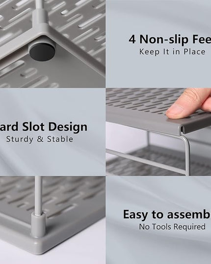Upgraded Pantry Organizers and Storage- Divided Compartment Holder for Foil and Plastic Wrap Organizer- Kitchen Organizers and Storage for Aluminum Foil, Wraps, Box- Organization and Storage