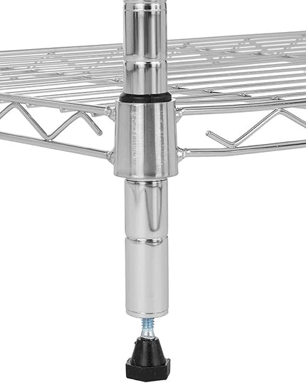Amazon Basics 3-Shelf Adjustable Heavy Duty Steel Wire Rack Storage Shelving Organizer for Kitchen, Garage, 23.2" L x 13.4" W x 30" H, Chrome