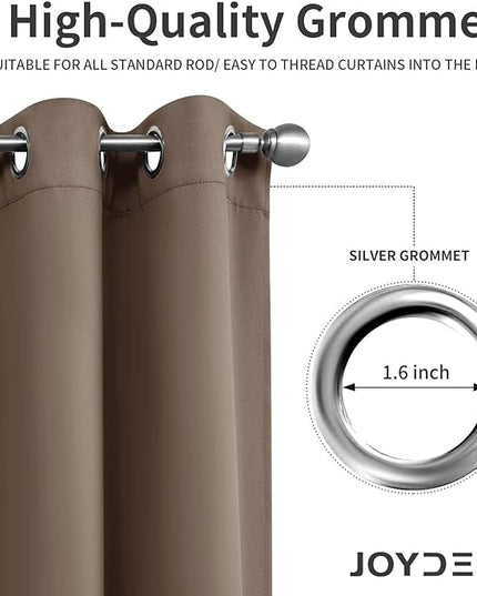 Joydeco Khaki Custom Solid Single Blackout Curtain for Bedroom and Living Room, Grommet Thermal Insulated Room Darkening Curtain 1 Panel (Custom Size,Khaki)