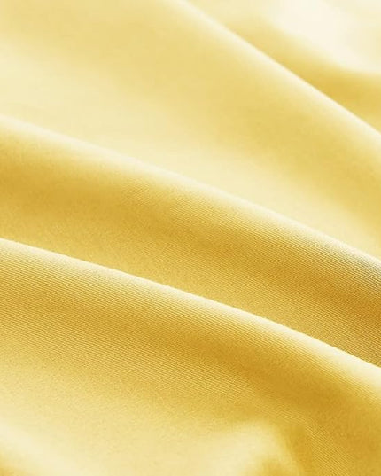 CLOTHKNOW Yellow Twin/Twin XL Comforter Set 3Pcs Light Yellow Bedding Comforter Sets Soft Cozy Bed Comforter Women Men Bedding Sets