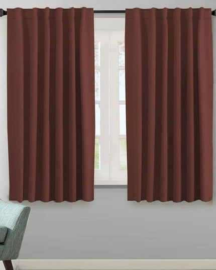 H.VERSAILTEX Blackout Curtains Thermal Insulated Window Treatment Panels Room Darkening Blackout Drapes for Living Room Back Tab/Rod Pocket Bedroom Draperies (2 Panels, Rust, 52 x 63 Inch)