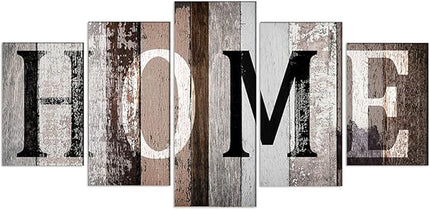 LUDUHU Love Sanctuary Canvas Print Wall Art - 5 Pieces Sweet Home Sign Wall Art,white Home Sweet Heart Painting,modern Family Wall Decor (G,Oversize 60x30inch)