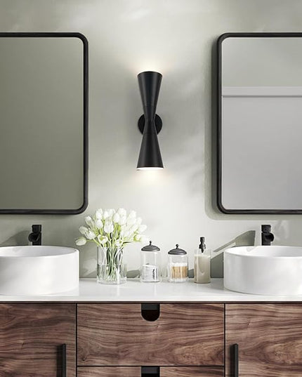 Wall Sconce Bathroom Sconces Lighting, 13 inch Black Modern Sconces Up Down Lights Wall Decor Indoor Wall Light Fixtures for Living Room Hallway Staircase Bedroom Hardwired