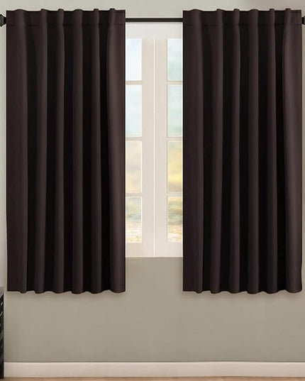 H.VERSAILTEX Blackout Curtains Thermal Insulated Window Treatment Panels Room Darkening Blackout Drapes for Living Room Back Tab/Rod Pocket Bedroom Draperies, 52 x 63 Inch, Chocolate Brown, 2 Panels
