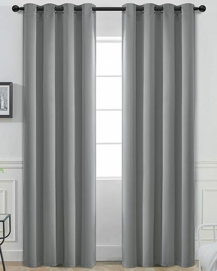 Yakamok Dove Grey Room Darking 108 Inch Length 2 Panel Sets for Livingroom Dining Room Darkening Thermal Insulated Bay Window Hotel Modern Elegant Black Out Sunblock Curtins/Bedroom,52 x 108 Inches