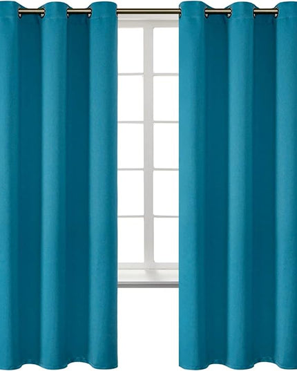BGment Blackout Curtains - Grommet Thermal Insulated Room Darkening Bedroom and Living Room Curtains, Set of 2 Panels (42 x 72 Inch, Peacock Blue)