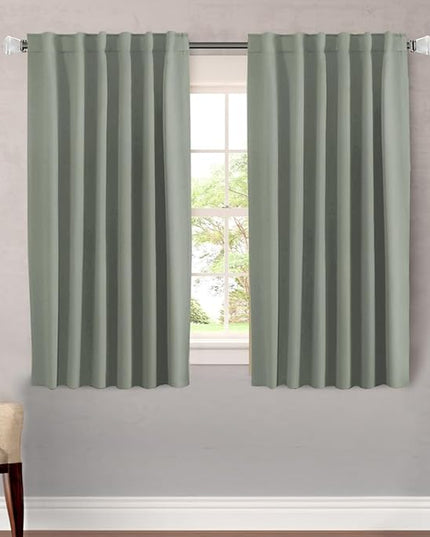 H.VERSAILTEX Blackout Curtains Thermal Insulated Window Treatment Panels Room Darkening Blackout Drapes for Living Room Back Tab/Rod Pocket Bedroom Draperies (2 Panels, Sea Grass, 52 x 54 Inch)