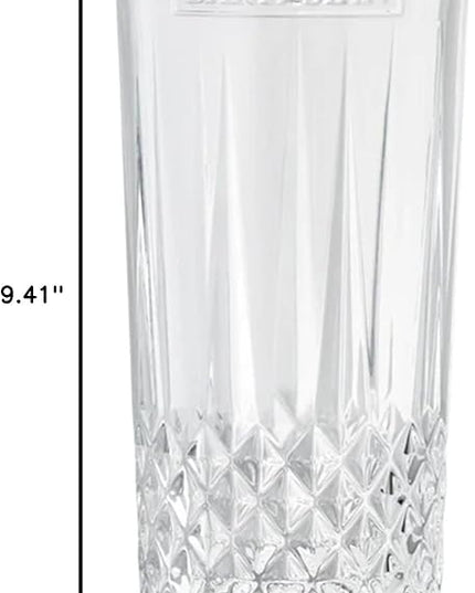 Bartesian Diamond Etched Highball Glasses - 10.5 Oz Tall High Ball Collins Glass Set for Mixed Cocktails & Mocktails - Classy Home Bar Mixing Glassware with Luxurious Gift Packaging - Set of 2