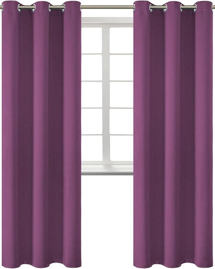 BGment Room Darkening Curtains 84 Inches Long - Grommet Thermal Insulated Drapes Window Treatment Curtains for Bedroom, 2 Panels, 42 x 84 Inch, Eggplant Purple