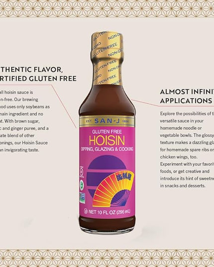 San-J - Variety Pack - Sweet and Tangy, Mongolian, Hoisin, Korean BBQ - All Gluten Free Cooking Sauces - Non-GMO - 10 oz. Bottles - 4 Pack