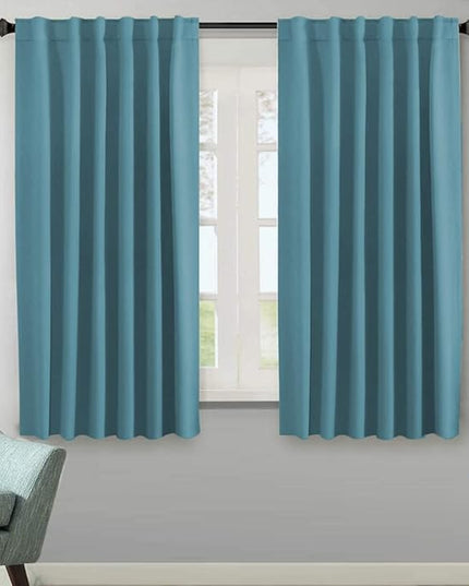 H.VERSAILTEX Blackout Curtains Thermal Insulated Window Treatment Panels Room Darkening Blackout Drapes for Living Room Back Tab/Rod Pocket Bedroom Draperies (2 Panels, Storm Blue, 52 x 63 Inch)