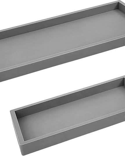 Countertop and Vanity Tray - 2 PC (11” and 7”) Shatterproof Silicone Kitchen and Bathroom Trays for Counter, Kitchen Soap Dispenser Tray, Vanity Trays for Bathroom, Perfume Key Tray