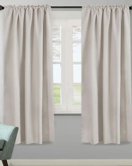 H.VERSAILTEX Blackout Curtains Thermal Insulated Window Treatment Panels Room Darkening Blackout Drapes for Living Room Back Tab/Rod Pocket Bedroom Draperies, 52 x 72 Inch, Stone, 2 Panels