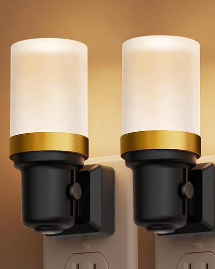 L LOHAS LED Night Light, 2 Pack Night Lights Plug into Wall, Dimmable Nightlight with Auto Light Sensor, 3000K Warm White 0-100LM, Plug in Night Light for Hallway Bedroom Bathroom