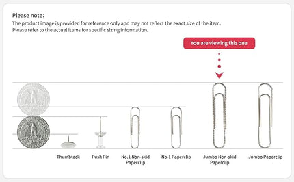 PAPERPAL Paperclips for Office School & Personal Use, Jumbo Nonskid Paper Clip (2"), 300 Large Paper Clips (3 Boxes of 100 Each), Silver