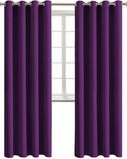 BGment Blackout Curtains - Grommet Thermal Insulated Room Darkening Bedroom and Living Room Curtain, Set of 2 Panels (52 x 84 Inch, Royal Purple)