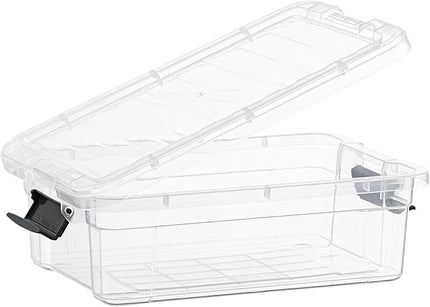 Superio Storage Bins with Lids- 6 Pack, 2.3 Qt Clear Boxes for Organizing, Stackable Plastic Containers- BPA Free, Non-Toxic, Odor Free, Organizer for Home, Office, Dorm