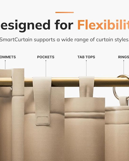 Ryse SmartCurtain | Motorized Curtain | Turn Current Curtains into Electric, Automated Drapes | Easy Install | Works with Existing Single or Double Curtain | Phone App Enabled | Charger Not Included