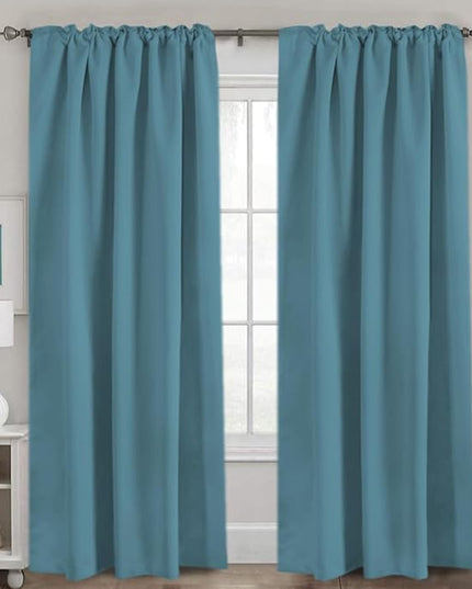 H.VERSAILTEX Blackout Curtains Thermal Insulated Window Treatment Panels Room Darkening Blackout Drapes for Living Room Back Tab/Rod Pocket Bedroom Draperies (2 Panels, Storm Blue, 52 x 84 Inch)