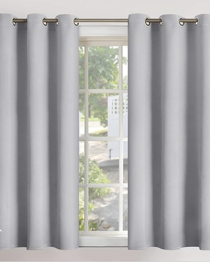 YoungsTex Light Grey Blackout Curtains 54 Inches Long for Bedroom - Thermal Insulated Drapes with Grommet Room Darkening Privacy for Living Room, 2 Panels, 42 x 54 Inch