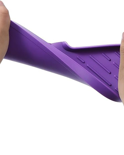 Silicone Bathroom Soap Dishes with Drain Spout-Bathroom and Kitchen Sink Organizer,Sponge Holder,Dish Soap Tray,Perfect for Dispenser,Scrubber,Bottle,Cup on Sink or Counter-Purple 12"×4"