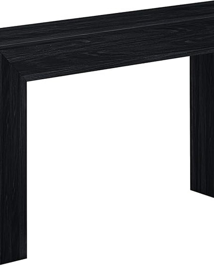 Plank+Beam Grand Console Table, 56 Inch Solid Wood Modern Sofa Table, Narrow Entryway Table for Hallway, Behind The Couch, Living Room, Foyer, Black Wirebrush