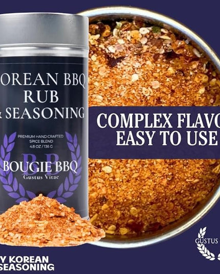 Spicy Korean BBQ Seasoning | All Natural Spice Mix | Small Batch, Hand Made | Artisan Spice Blend | All Natural | Non GMO | GLP-1 Friendly | No Artificial Ingredients or Additives | Sustainably Sourced | Made in USA | Bougie BBQ | Gustus Vitae | #867