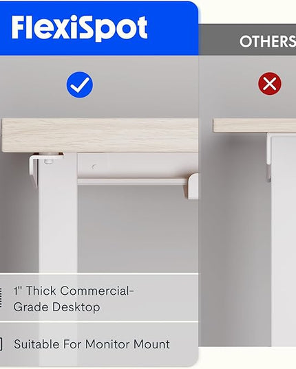 FLEXISPOT L Shaped Standing Desk, 63 x 47 Inch Electric Height Adjustable Corner Desk, Sit Stand Computer Workstation, Preset Controller, Home Office, White Frame with Maple Top, White Drawer