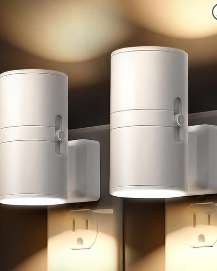L LOHAS LED Night Light Plug in, Night Lights Plug into Wall, Light Sensor, 0-100LM, Soft White 3000K, Dimmable Night Light, Modern Nightlight for Hallway Bedroom Stairway, 2 Pack