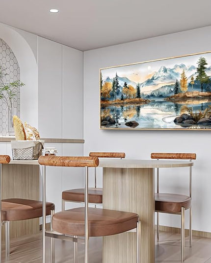 ERQINHUA Wall Art Living Room Canvas Wall Decor for Bedroom Modern Office Decoration Abstract Watercolour Painting Tree Lakeside Landscapes Wall Printed Paint Home Decor Poster Wood Framed 20x40 In