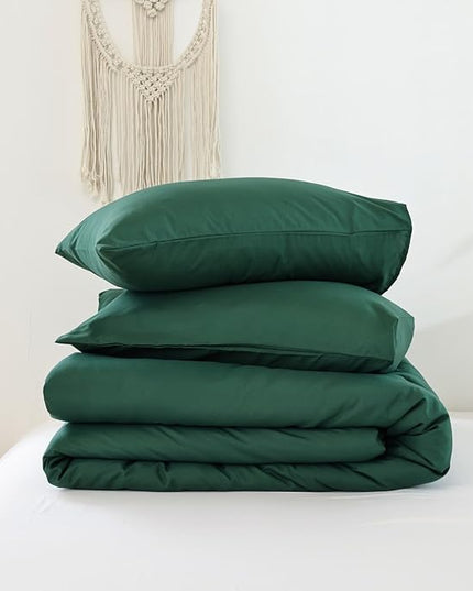 ROSGONIA Comforter Full Size for Girls Boys Teen,3pcs(1 Dark Emerald Green Comforter & 2 Pillowcases),Soft Kids Comforter Sets All Season Dorm Bedding