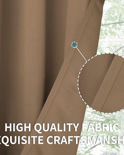 BGment Blackout Curtains for Living Room - Grommet Thermal Insulated Room Darkening Curtains for Bedroom, 2 Panels of 42 x 84 Inch, Taupe