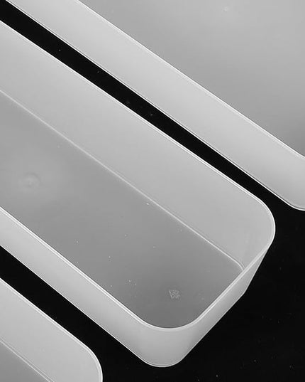 Drawer Divider Tray Organizer Bin Plastic Desktop Storage Holder with Built-In Compartments for Makeup and Kitchen Drawer Organization,