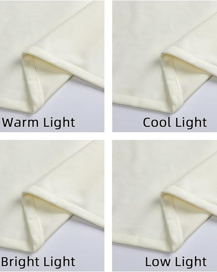 Joydeco White Velvet Curtains 63 inch Length 2 Panels, Luxury Blackout Rod Pocket Thermal Insulated Window Curtains, Super Soft Room Darkening Drapes for Living Dining Room Bedroom,W52 x L63 inches