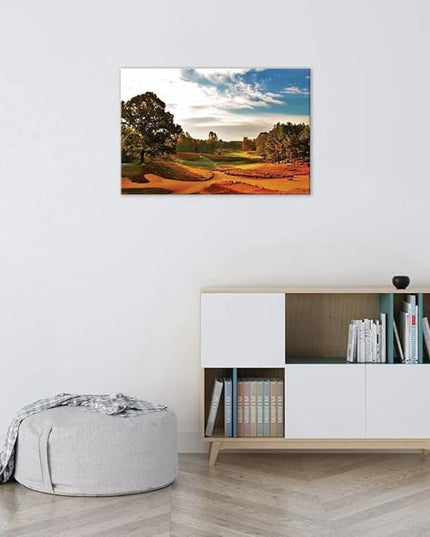 Tobacco Road Golf Course Wall Art for Living Room Bedroom Bathroom Home Decoration North Carolina Golf Course Picture Poster Framed Artwork Golf Canvas Prints Ready to Hang(24''H x 36''W)
