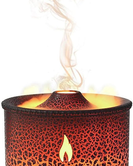 Volcano Humidifier Quiet Flame Diffuser: 300ml Spray Humidifier with 2 Modes Fire Mist Waterless Auto Shut Off Aromatherapy Diffuser with Remote Control for Bedroom Home, Office(Red & Blue)