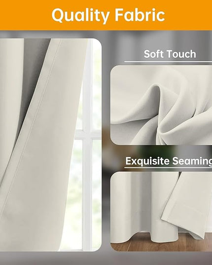 Room Divider Curtains Flexible Ceiling Tracks set Curtain track Ceiling Mount Blackout Curtain for Living Room Bedroom Ceiling Curtain Rod Privacy Dividers Panels W100 x H84 Beige Drape & Black rail