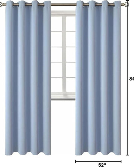 BGment Blackout Curtains for Living Room - Grommet Thermal Insulated Room Darkening Curtains for Bedroom, 2 Panels of 52 x 84 Inch, Spa Blue