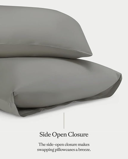 Cozy Earth Standard Pillowcases Set of 2 - Made of 100% Viscose from Bamboo, Ultra-Soft & Luxury, Woven from Naturally Breathable & Lightweight Fabric - Dove Grey