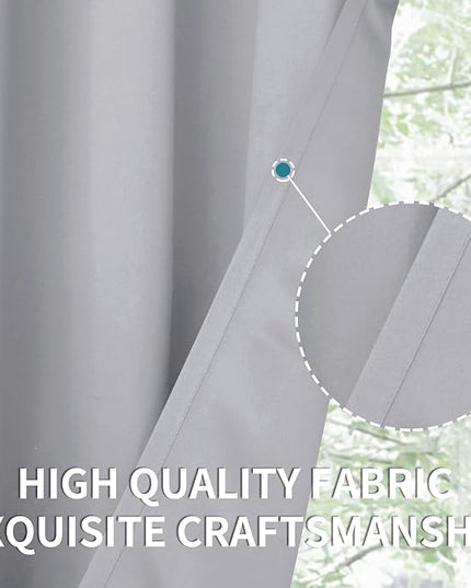 BGment Room Darkening Curtains 63 Inches Long - Grommet Thermal Insulated Drapes Window Treatment Curtains for Bedroom, 2 Panels, 42 x 63 Inch, Light Grey