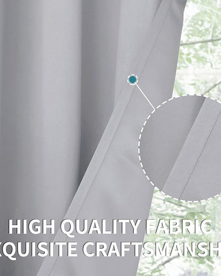 BGment Room Darkening Curtains for Bedroom - Grommet Thermal Insulated Window Treatments Light Blocking Curtains for Living Room, Each 55 x 96 Inch, Light Grey