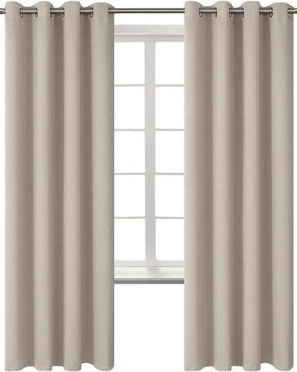BGment Room Darkening Curtains 72 Inches Long - Grommet Thermal Insulated Drapes Window Treatment Curtains for Bedroom, 2 Panels, 52 x 72 Inch, Camel