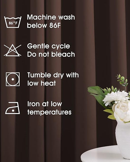 HOMEIDEAS Blackout Curtains for Bedroom 52 X 84 Inch Long 2 Panels Set Chocolate Brown Room Darkening Curtains/Drapes, Soundproof Thermal Grommet Window Curtains for Living Room
