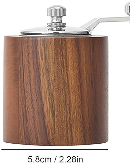 Manual Pepper Grinder – 7.8x5.8x5.8cm Wood Stainless Steel Adjustable Mill, Quick Grind Tool | Perfect for Kitchen Cooking Seasoning, Sesame Cumin Coffee Beans Grinding, Dining Table Culinary