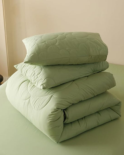 Houseri Sage Green Floral Comforter Set King Sunflower Light Green Fluffy Quilted Comforters King Size Ultra Comfy Bedding Sets Soft Breathable